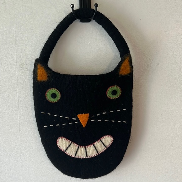 Other - Black Cat Felt Halloween Treat Bag.